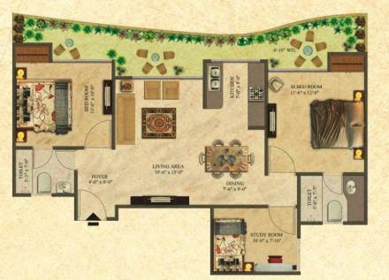Vertical Limits Beetle Lap Greater Noida 2bhk + Study 1295 Sq. Ft.