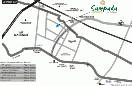 Raheja Sampada Sector 92 Gurgaon Location Map