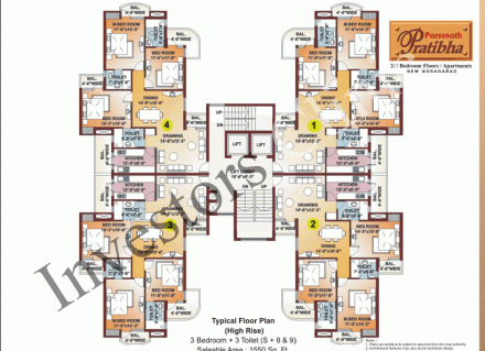 Parsvnath Pratibha Moradabad 2bhk Floor Plan